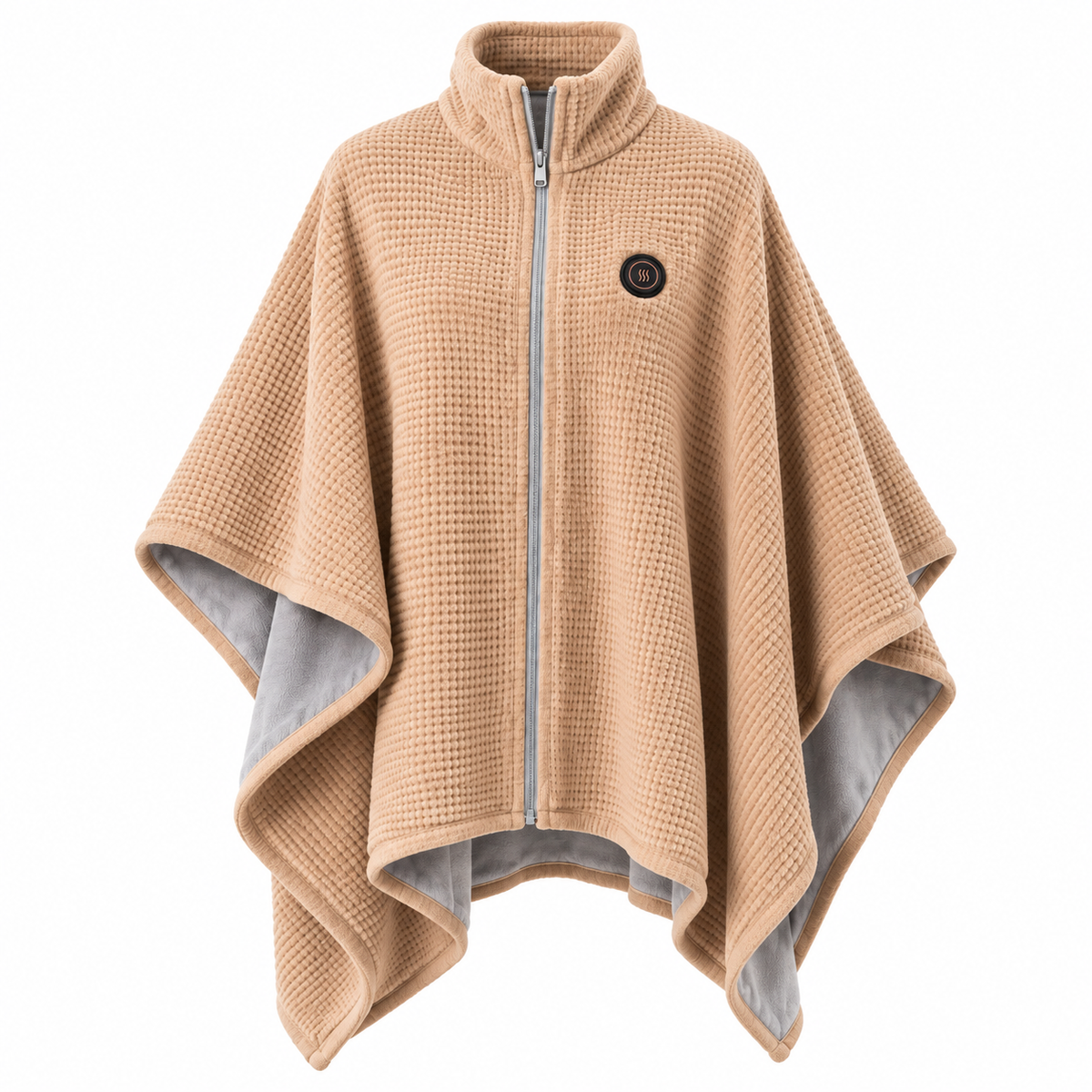The Cozy Cape™ Heated Waffle-Knit Shawl