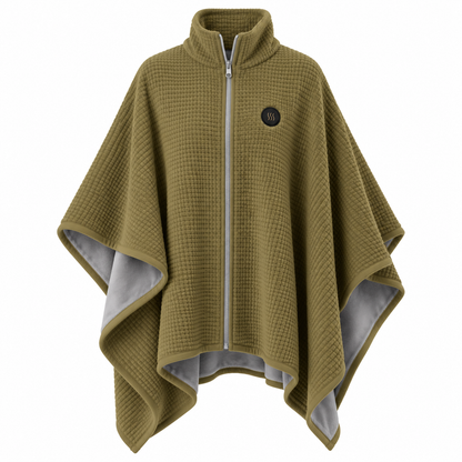 The Cozy Cape™ Heated Waffle-Knit Shawl